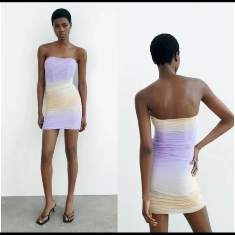 ZARA Mesh tie dye dress